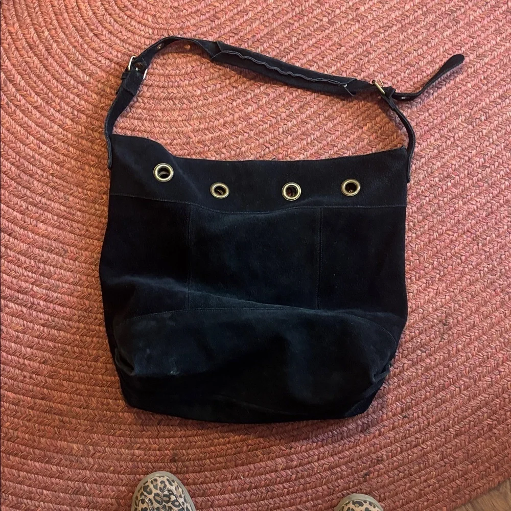 Black Suede Shoulder Bag